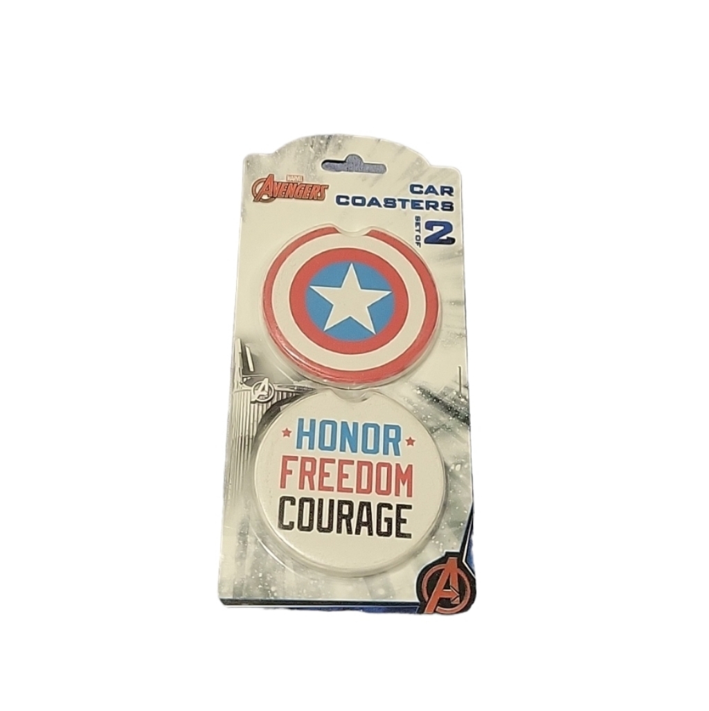 Avenger Captain America Car Coasters Set Of 2